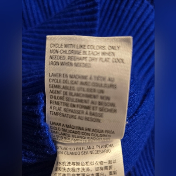 INC International Concepts Blue Ribbed Sweater Women’s Small - Picture 5 of 5